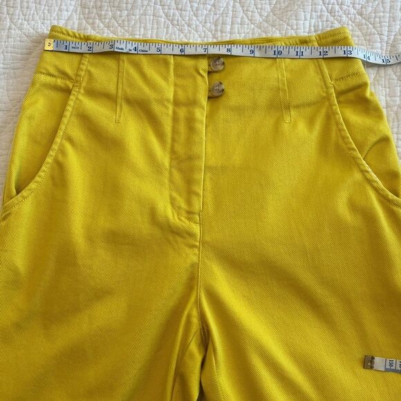 Maeve Anthropologie High Rise Cigarette Crop Ankle Pant Boho Bright Yellow Sz 4 - Picture 9 of 12